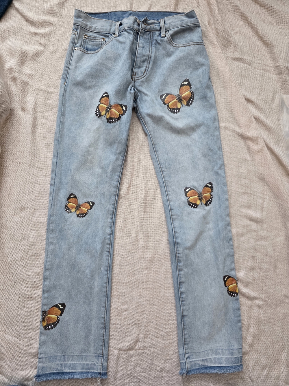 MNML Jeans 29 Waist, 31 Inseam Butterfly Denim Button Fly Straight Leg Mens